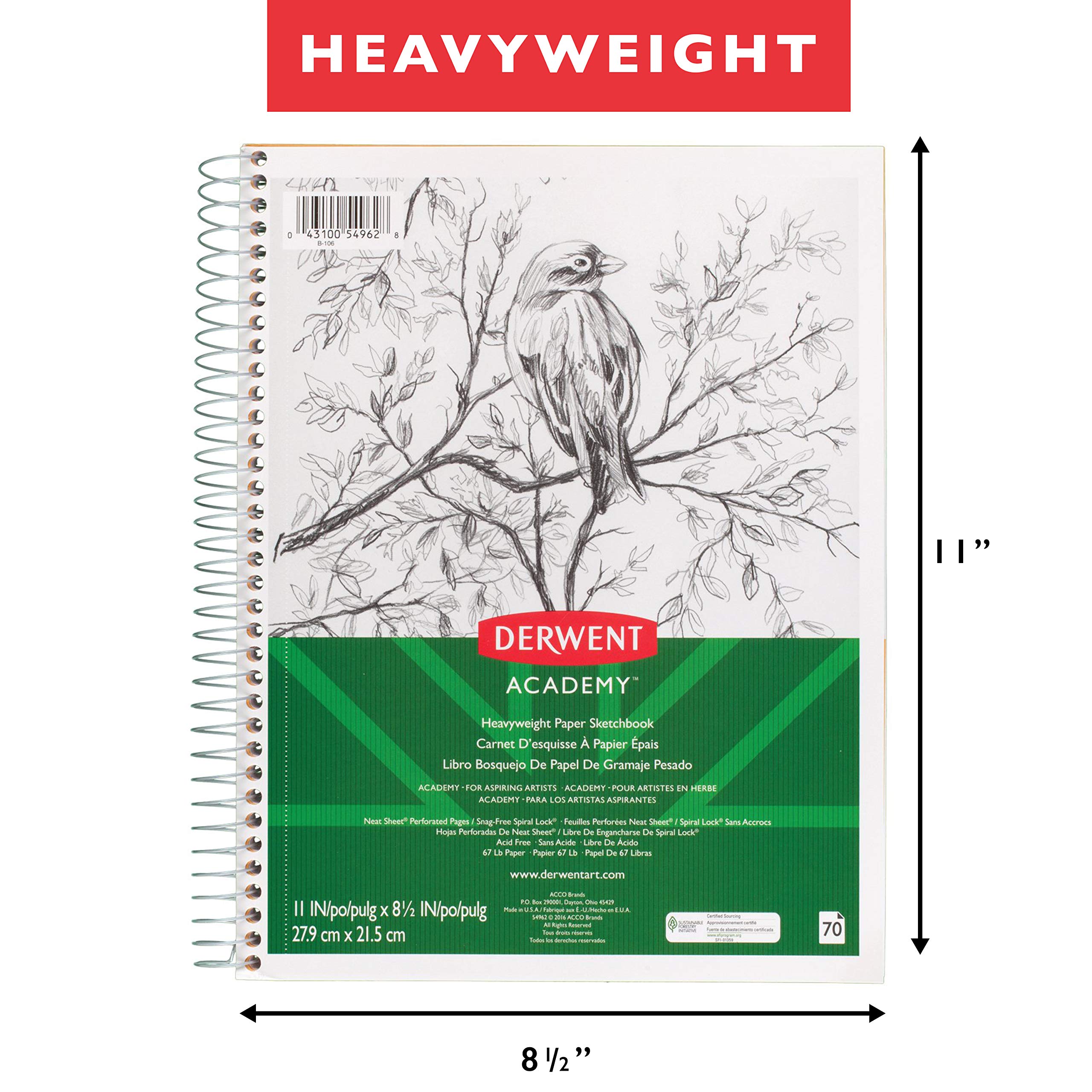Derwent Academy Heavyweight Sketchbook, 11 in. x 8-1/2 in., 70 sheets - Image 3