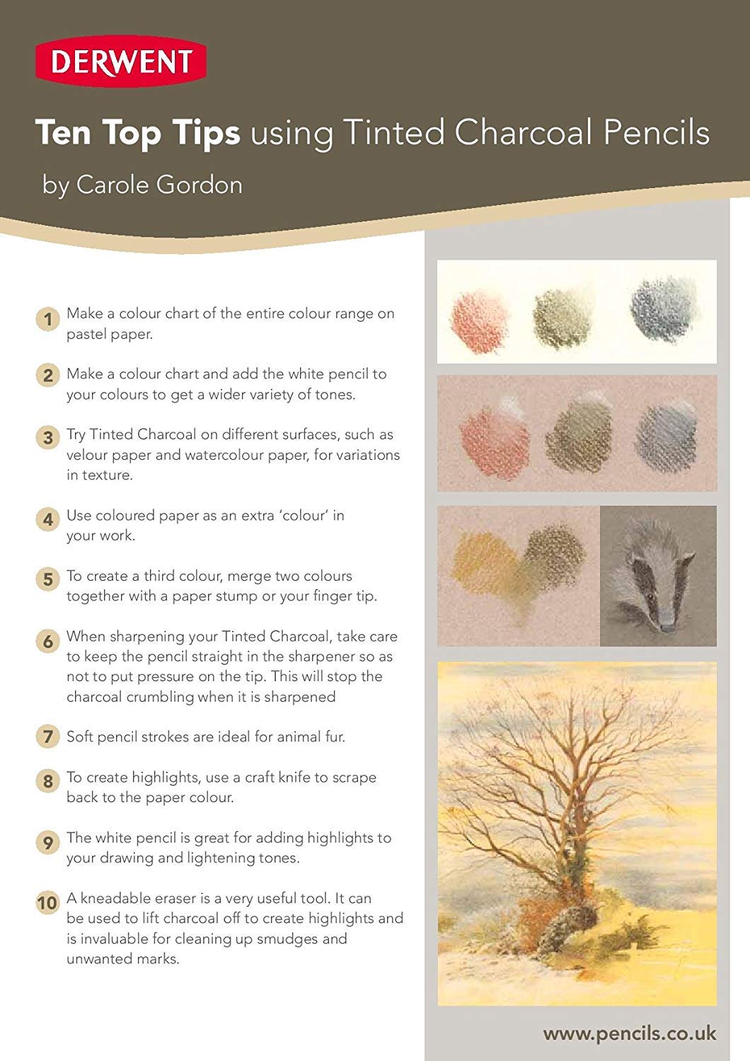 Derwent Charcoal Collection, Pack, 10 Count (2300675) - Image 5