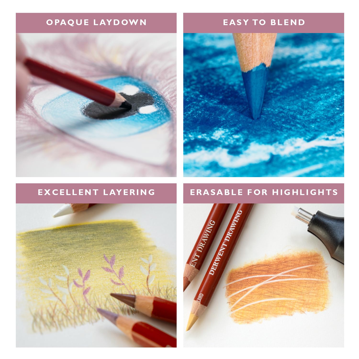 Derwent Drawing Pencils and Accessories, Soft, Metal Tin, 6 Count (0701089) - Image 6