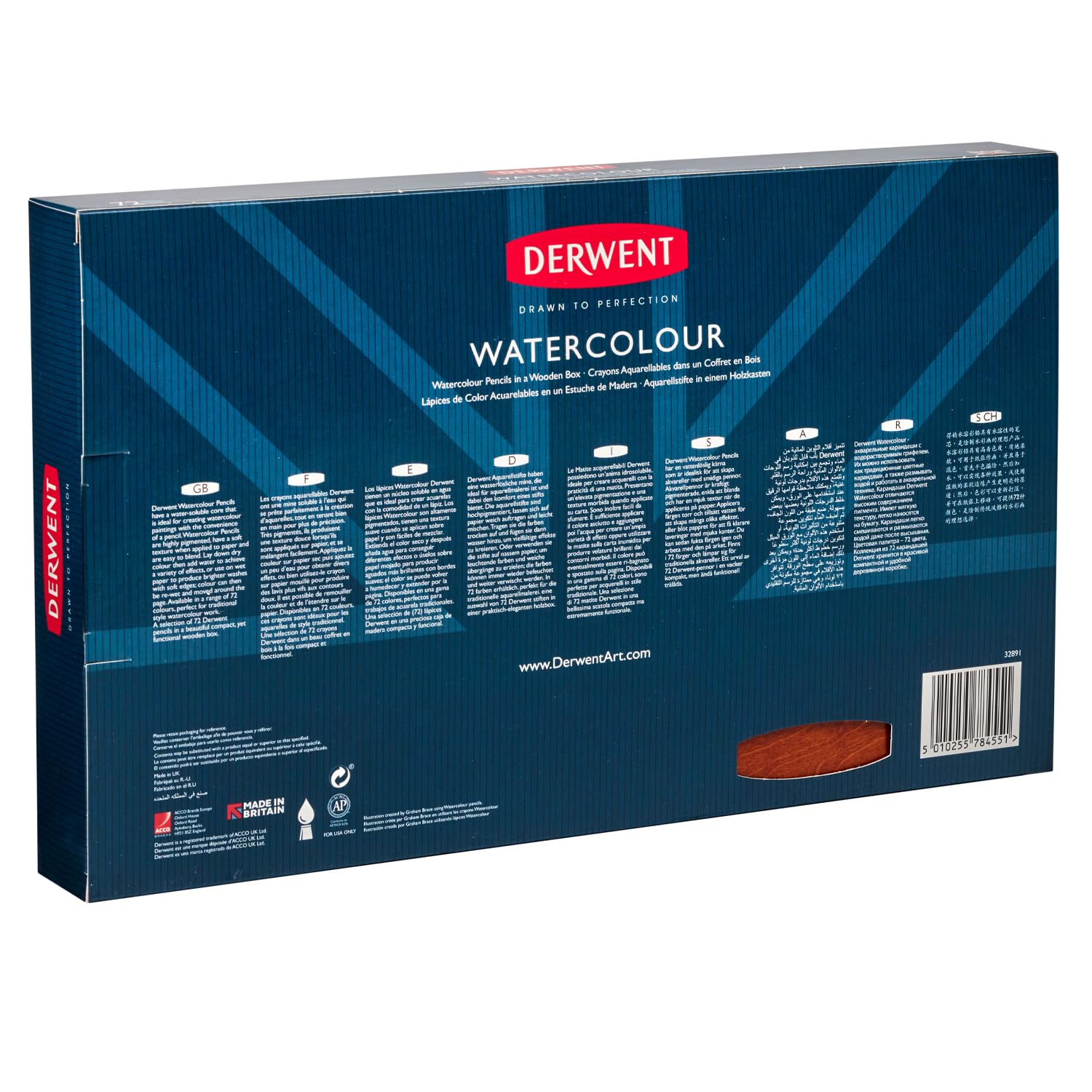 Derwent Colored Pencils, WaterColour, Water Color Pencils, Drawing, Art, Wooden Box, 72 Count (32891) - Image 3