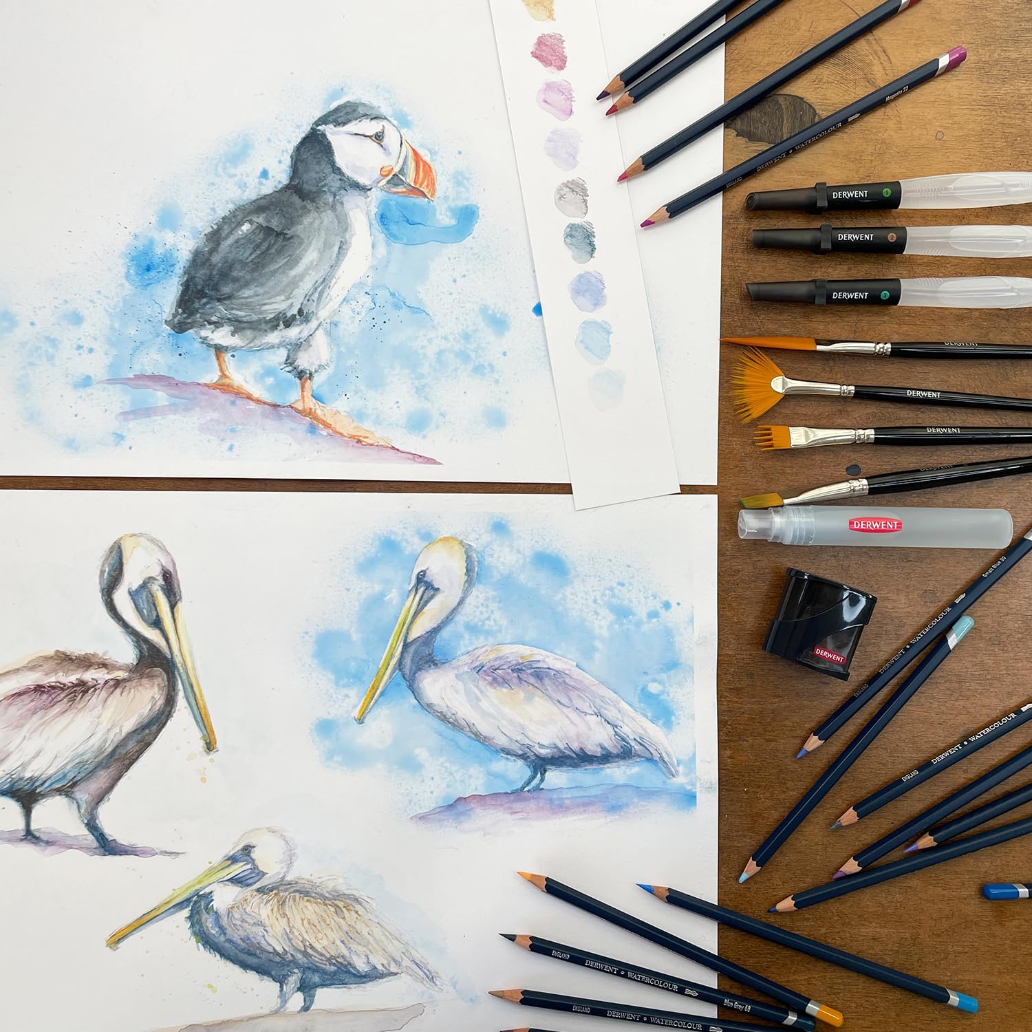 Derwent Colored Pencils, WaterColour, Water Color Pencils, Drawing, Art, Wooden Box, 72 Count (32891) - Image 9