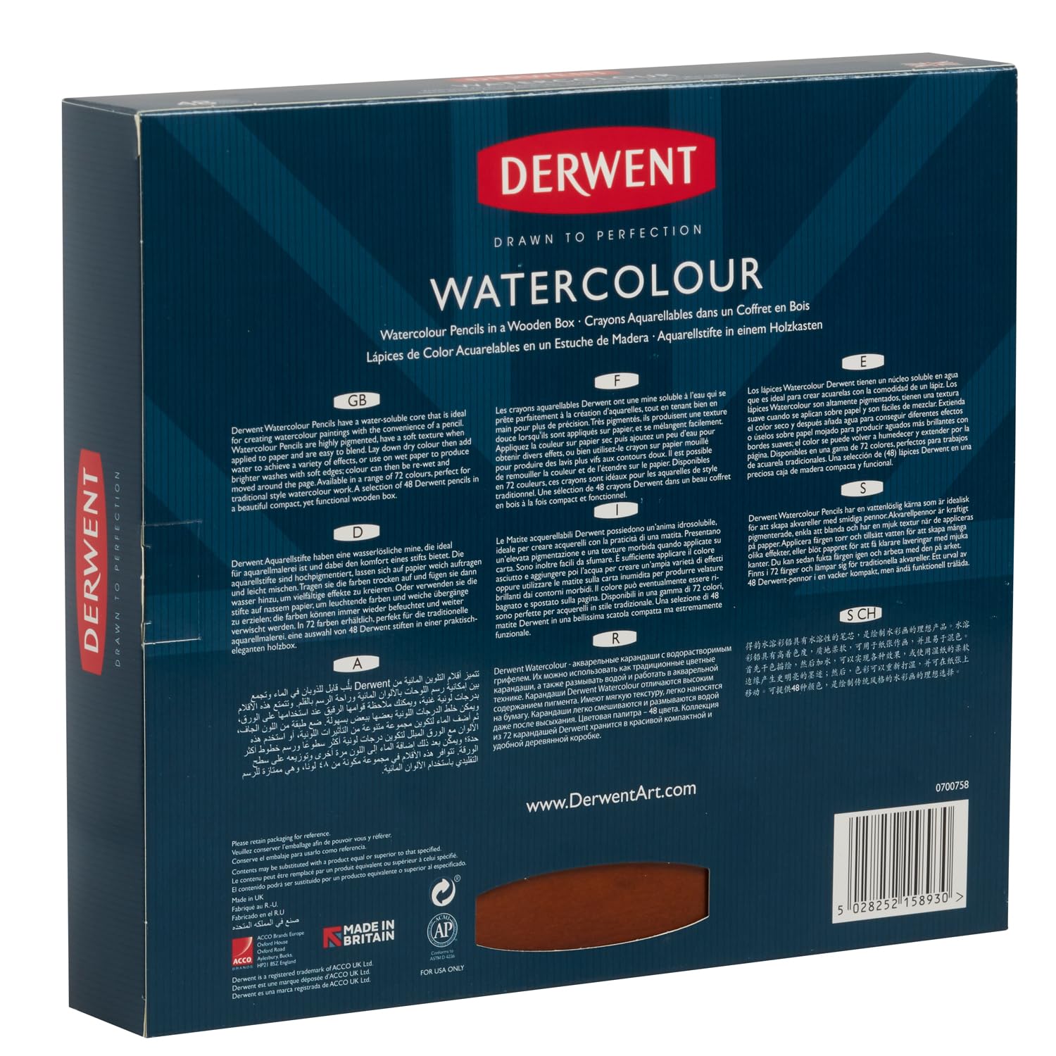 Derwent Colored Pencils, WaterColour, Water Color Pencils, Drawing, Art, Wooden Box, 48 Count (0700758) - Image 3