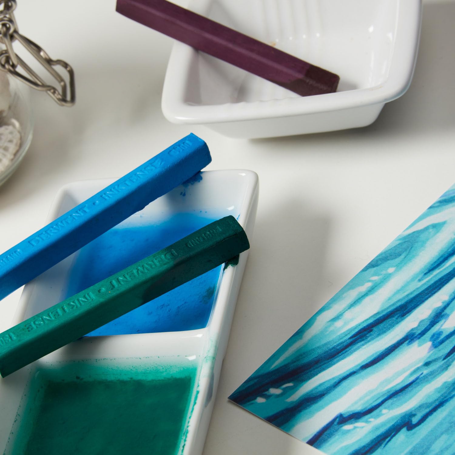 Derwent Inktense Blocks 12 Tin, Set of 12, 8mm Block, Soft Texture, Watersoluble, Ideal for Watercolor, Drawing, Coloring, Crafts and Painting on Paper and Fabric, Professional Quality (2300442) - Image 6