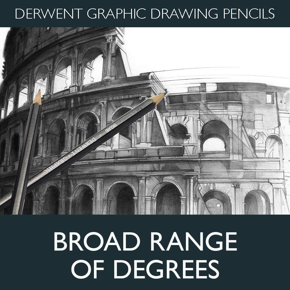 Derwent Inktense Pencils 12 Tin, Premium 4mm Round Core, Firm Texture Water-Soluble, Ideal for Watercolor Drawing, Coloring and Painting on Paper and Fabric with Derwent Graphic Drawing Pencils 12 Tin - Image 6