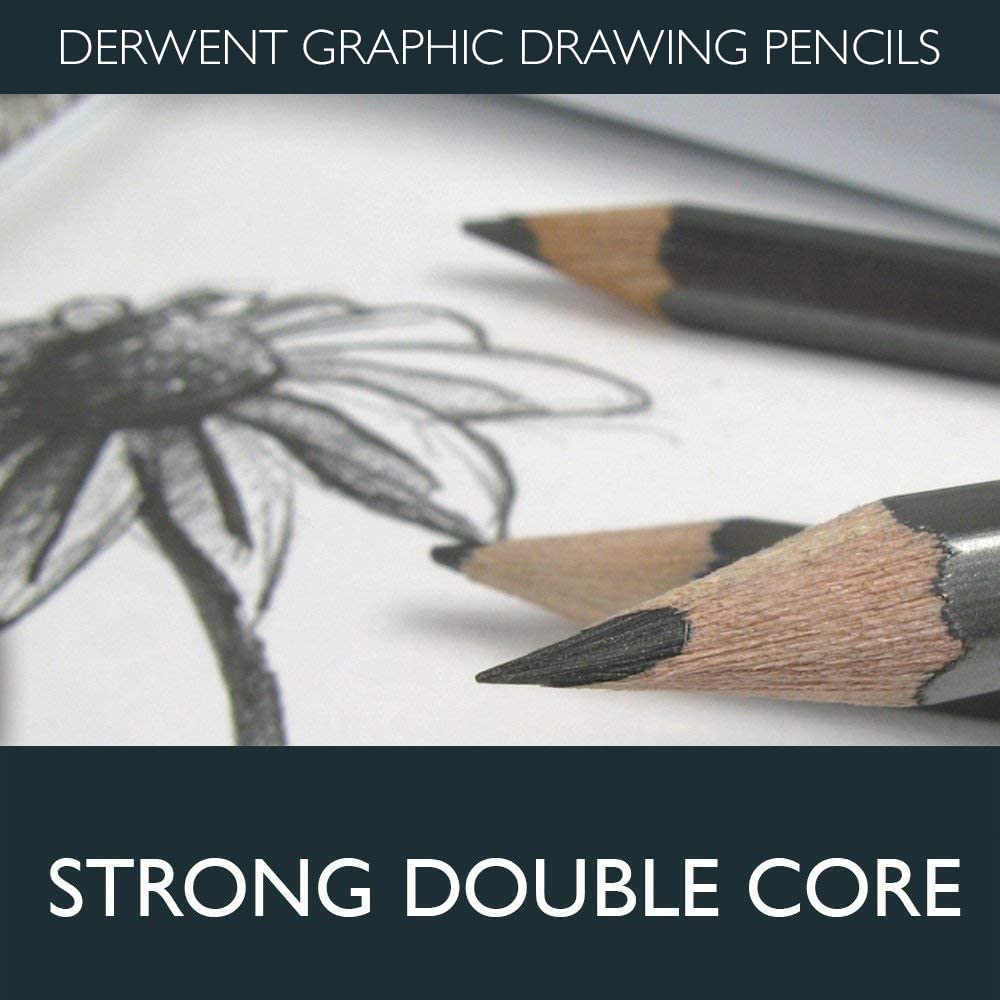 Derwent Inktense Pencils 12 Tin, Premium 4mm Round Core, Firm Texture Water-Soluble, Ideal for Watercolor Drawing, Coloring and Painting on Paper and Fabric with Derwent Graphic Drawing Pencils 12 Tin - Image 7