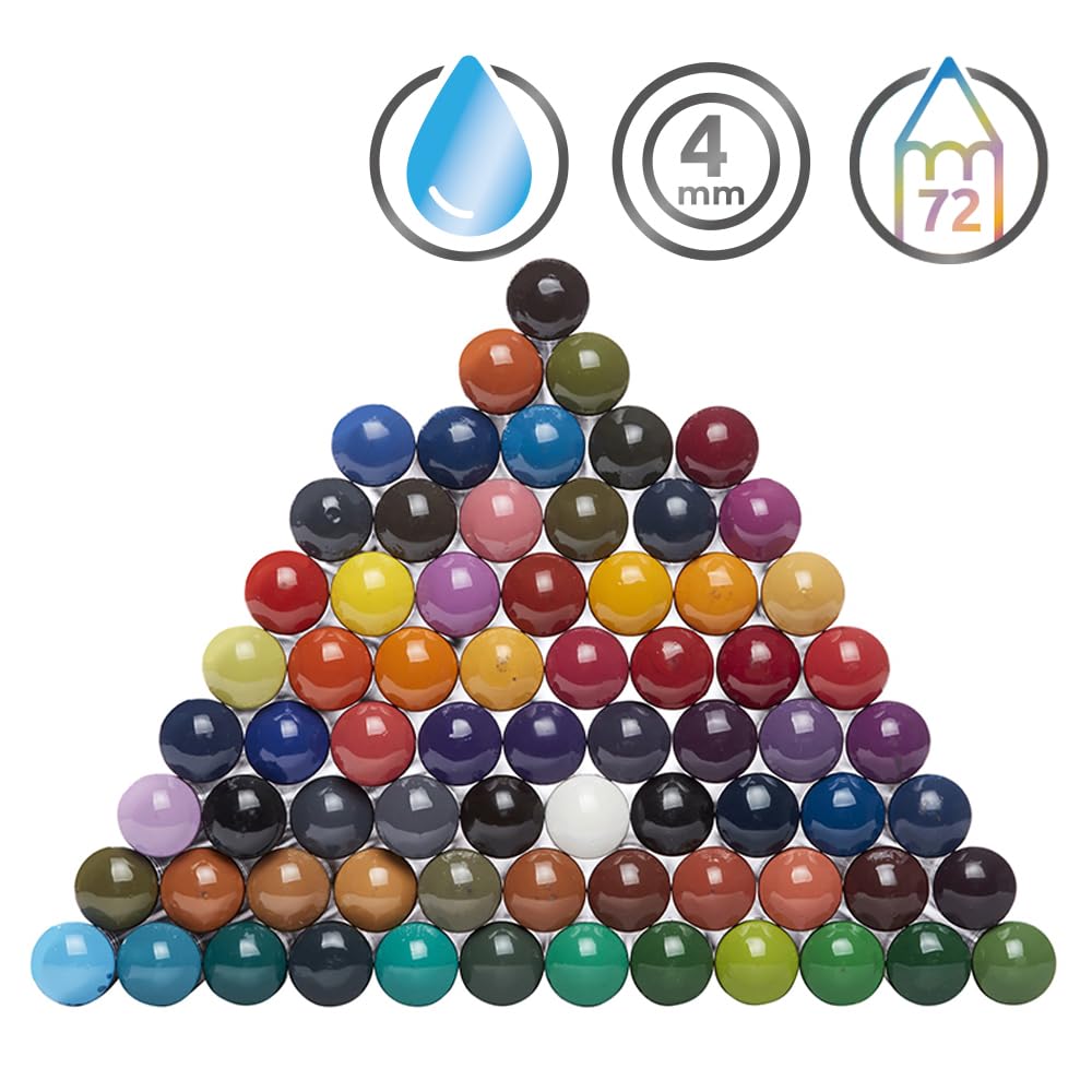 Derwent Inktense Pencils 72 Wooden Box, Set of 72, Premium 4mm Round Core, Firm, Watersoluble, Ideal for Watercolor, Drawing, Coloring and Painting on Paper and Fabric, Professional Quality (2301844) - Image 4