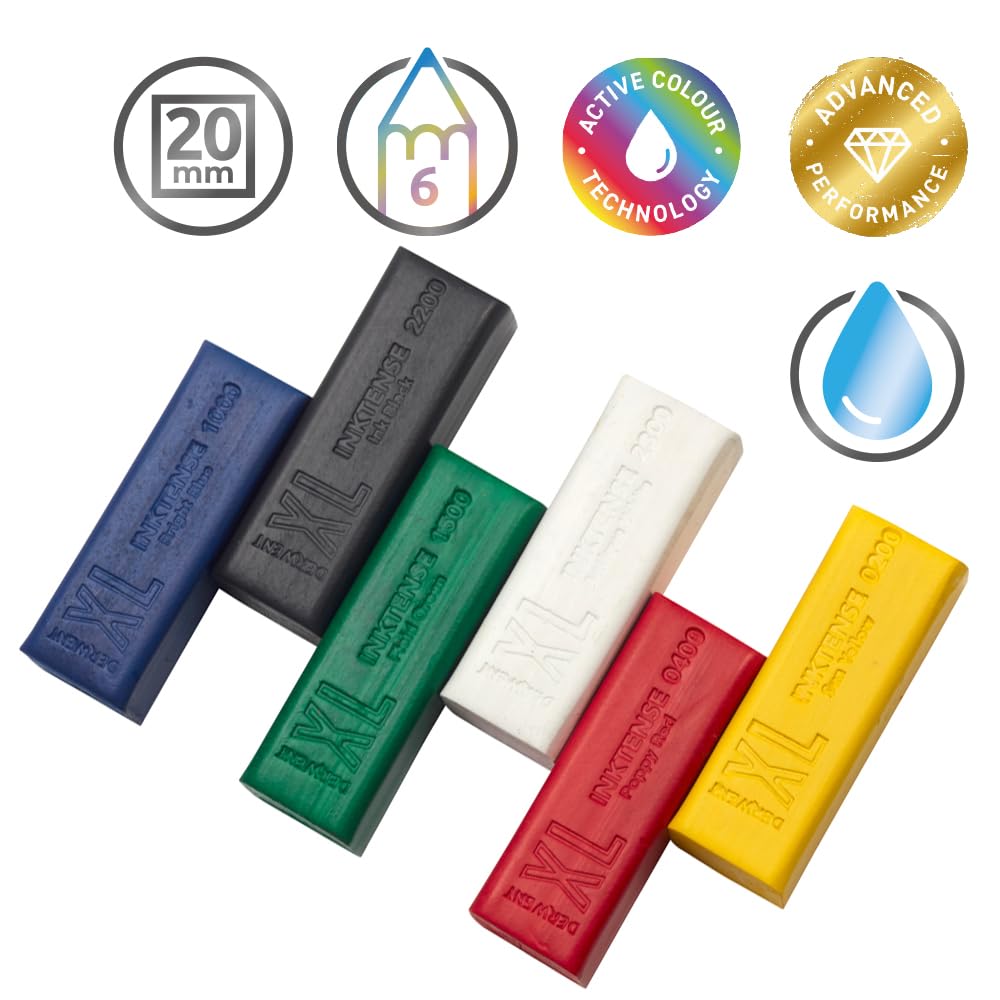 Derwent Inktense XL Blocks 6 Tin, Set of 6, 60mm Extra-Large Block, Water-soluble, Ideal for Sketching, Drawing and Expressive Mark Making, Professional Quality (2306161) - Image 4