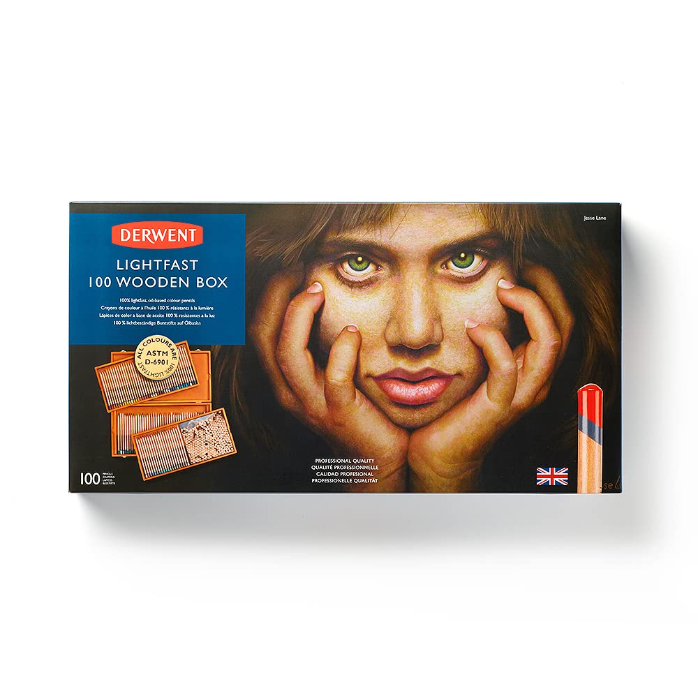 Derwent Lightfast Colour Pencils, Professional Quality, Wooden Box Set of 100, 2305693 - Image 3