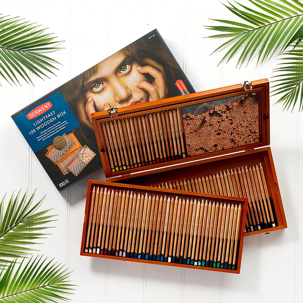 Derwent Lightfast Colour Pencils, Professional Quality, Wooden Box Set of 100, 2305693 - Image 7