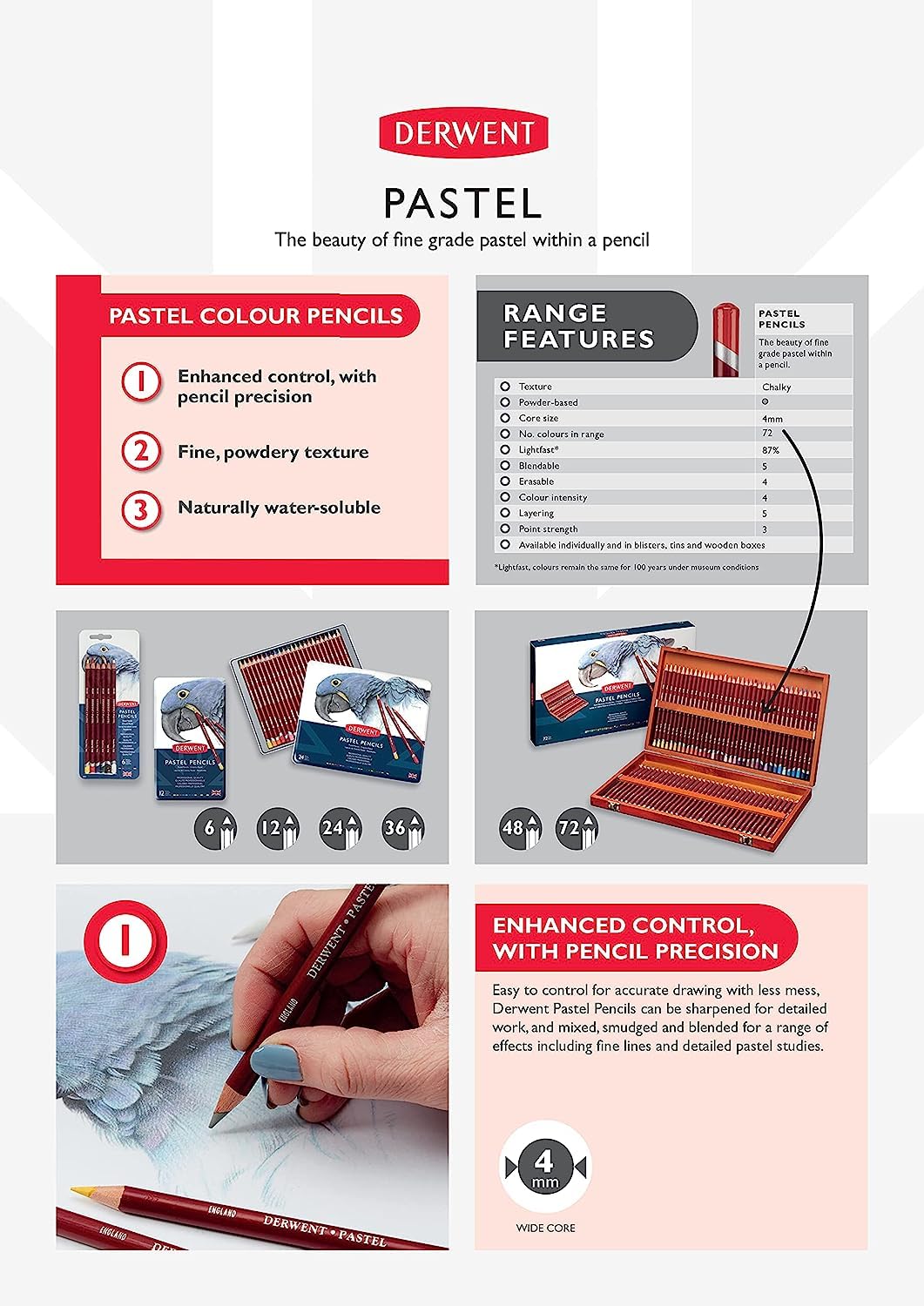 Derwent Pastel Collection, Metal Tin, 24 Count (0700301) - Image 4