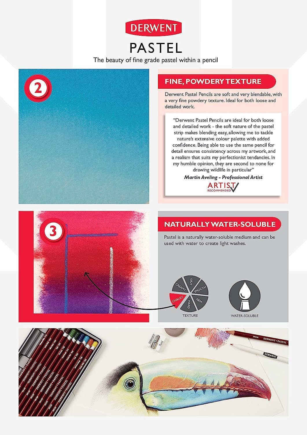 Derwent Pastel Collection, Metal Tin, 24 Count (0700301) - Image 5